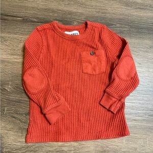 Old Navy Kids Brick Red Waffle Knit Long Sleeve